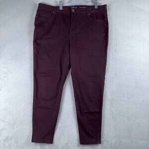 Style & Co Ultra Skinny Jeans High Rise Five Pockets Womens Maroon Size W38
